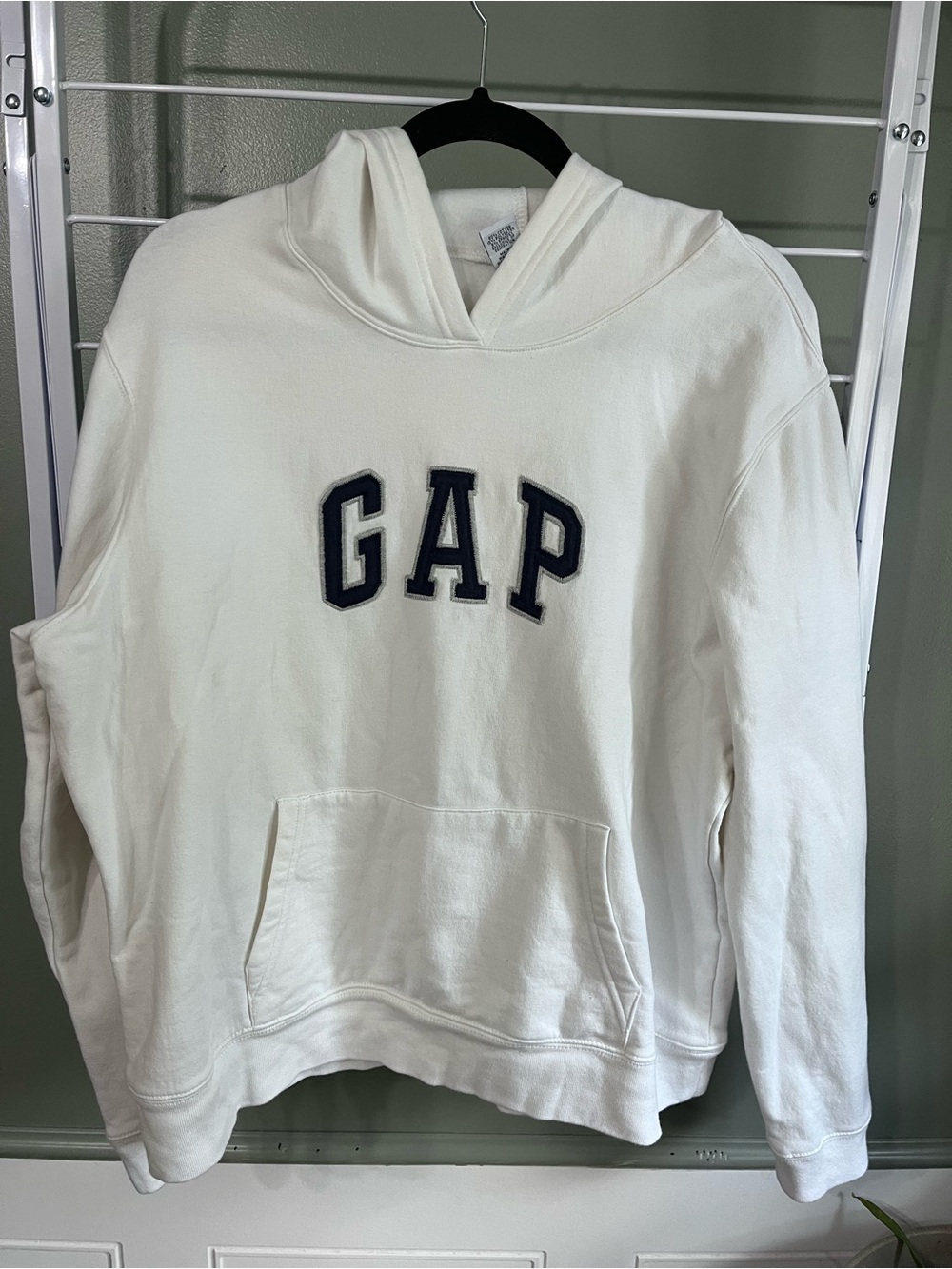 GAP Women's White Logo Hoodie Sweater
